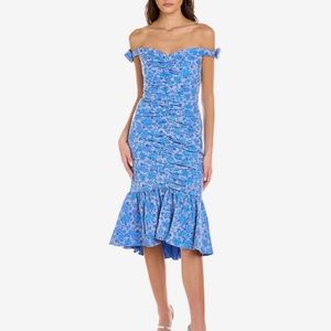 Theia Eliza Ruched Cocktail Dress